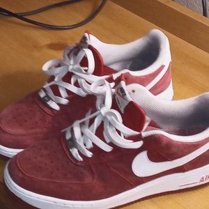 Air force 1 red/white suede